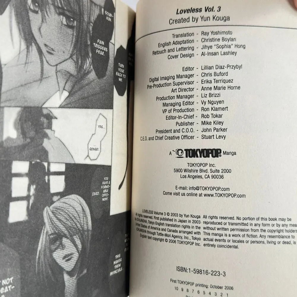 Loveless Vol 3 Yun Kouga Paperback TOKYOPOP Shōnen-ai Fantasy 2006 Older Teen OT
